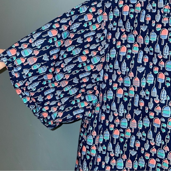 Broken Threads Fishing Bobbers Print Short Sleeve Button Down Shirt Size Medium - Picture 4 of 6